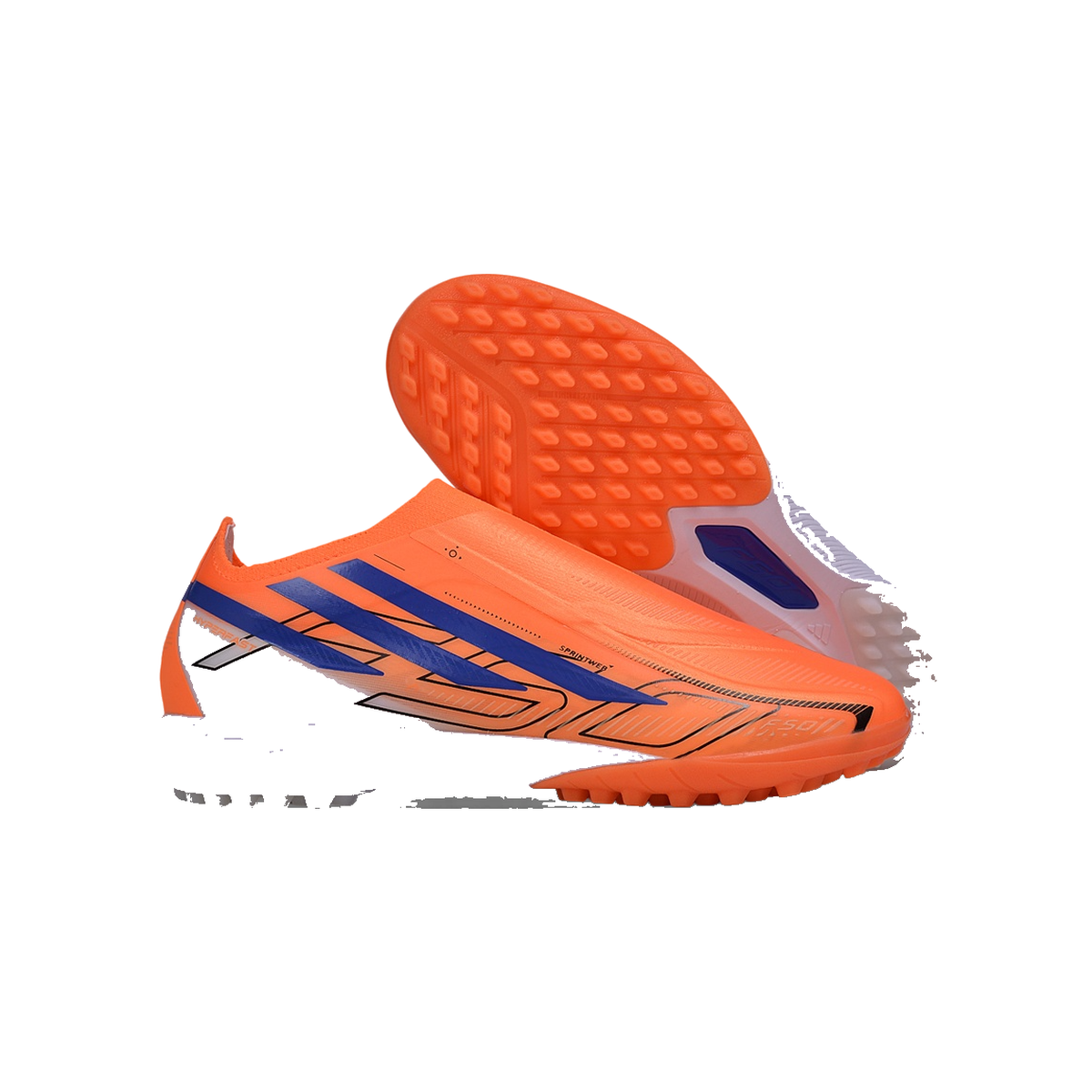 F50 Elite Laceless TF Naranja Azul Blanco