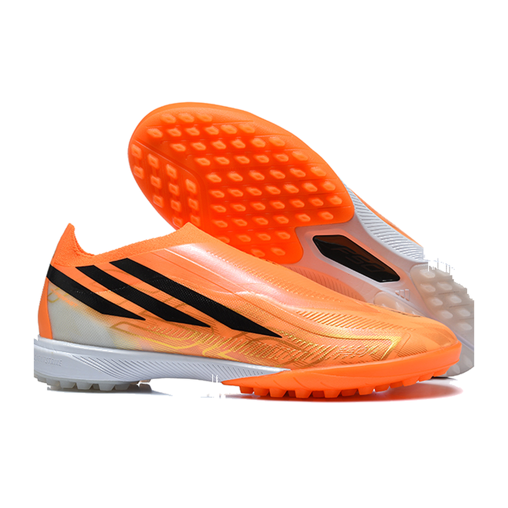 F50 Elite Laceless TF Naranja Rojo Negro