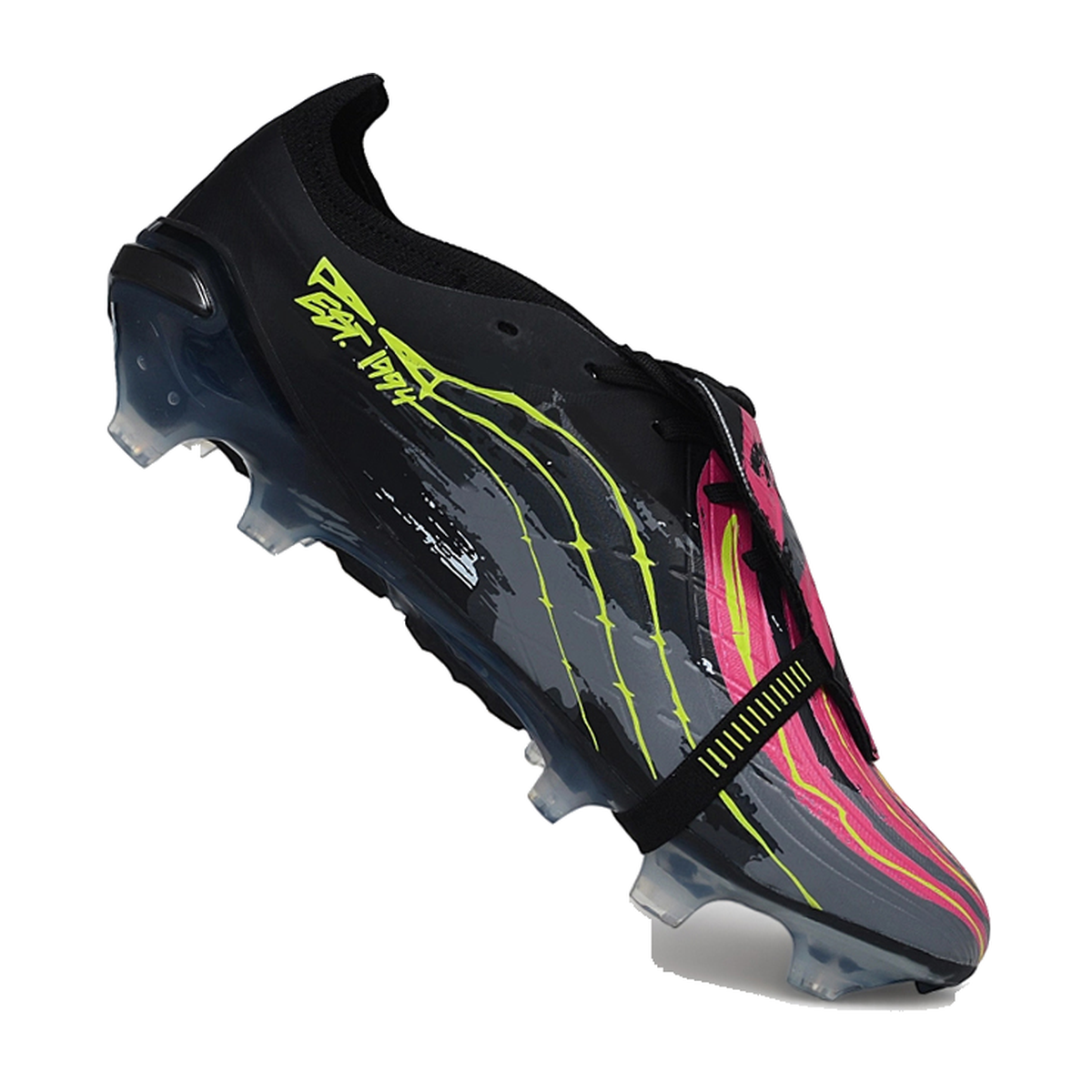 Predator 27 Elite Tongue FG Negro Azul Rosa