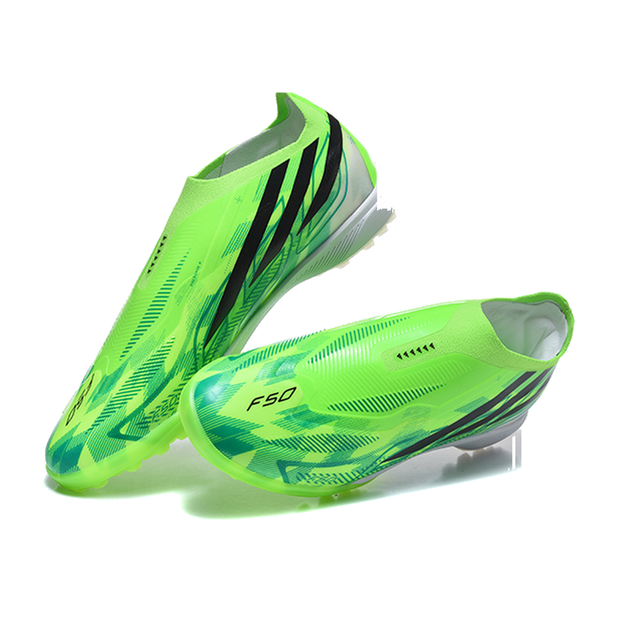 F50 Elite Laceless TF Verde Negro Gris