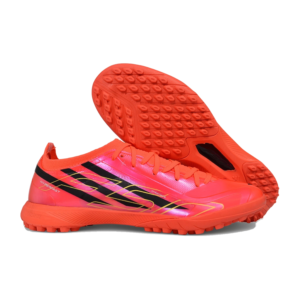 F50 Elite Laceless TF Rojo Negro Naranja