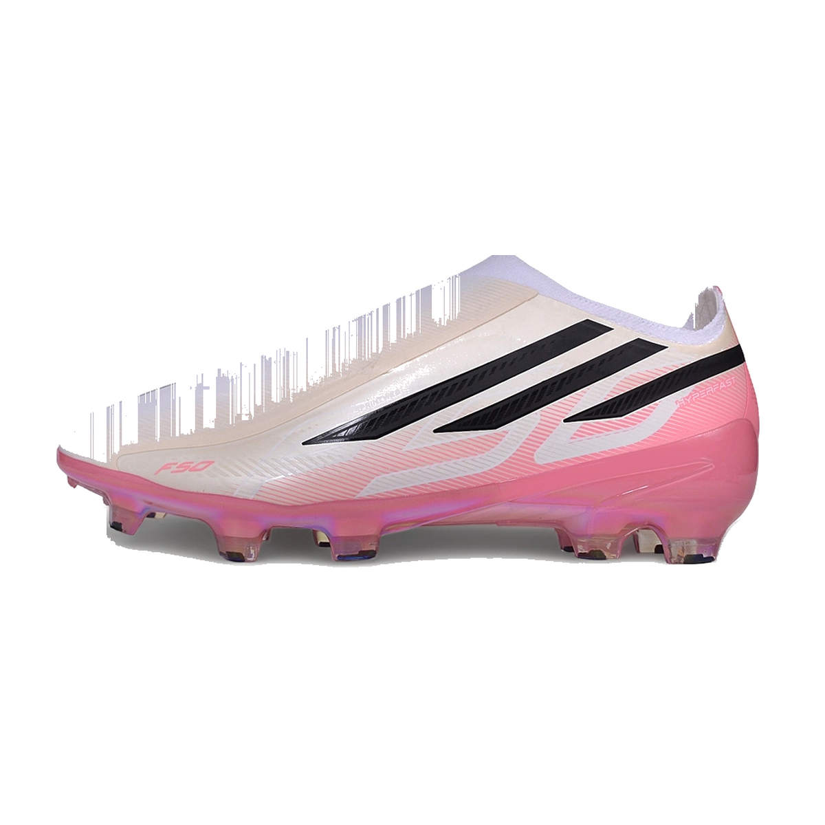 F50 Hyperfast Elite Laceless FG Rosa Rojo Negro