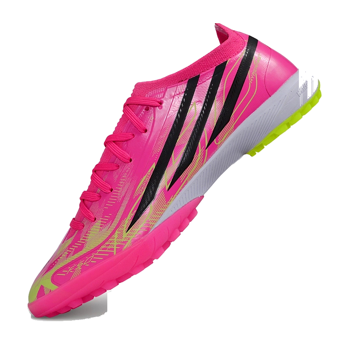 F50 Elite Laceless TF Rosa Verde Negro