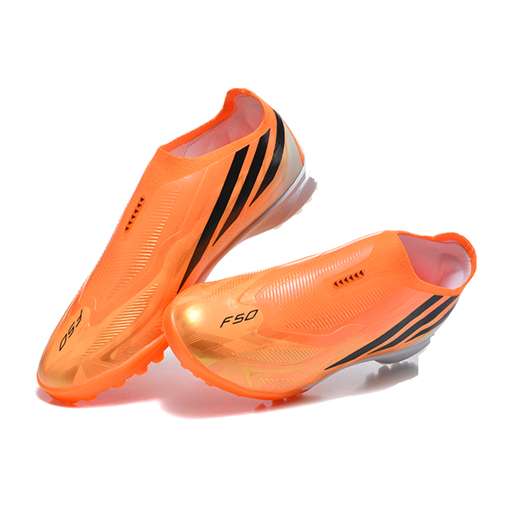 F50 Elite Laceless TF Naranja Rojo Negro