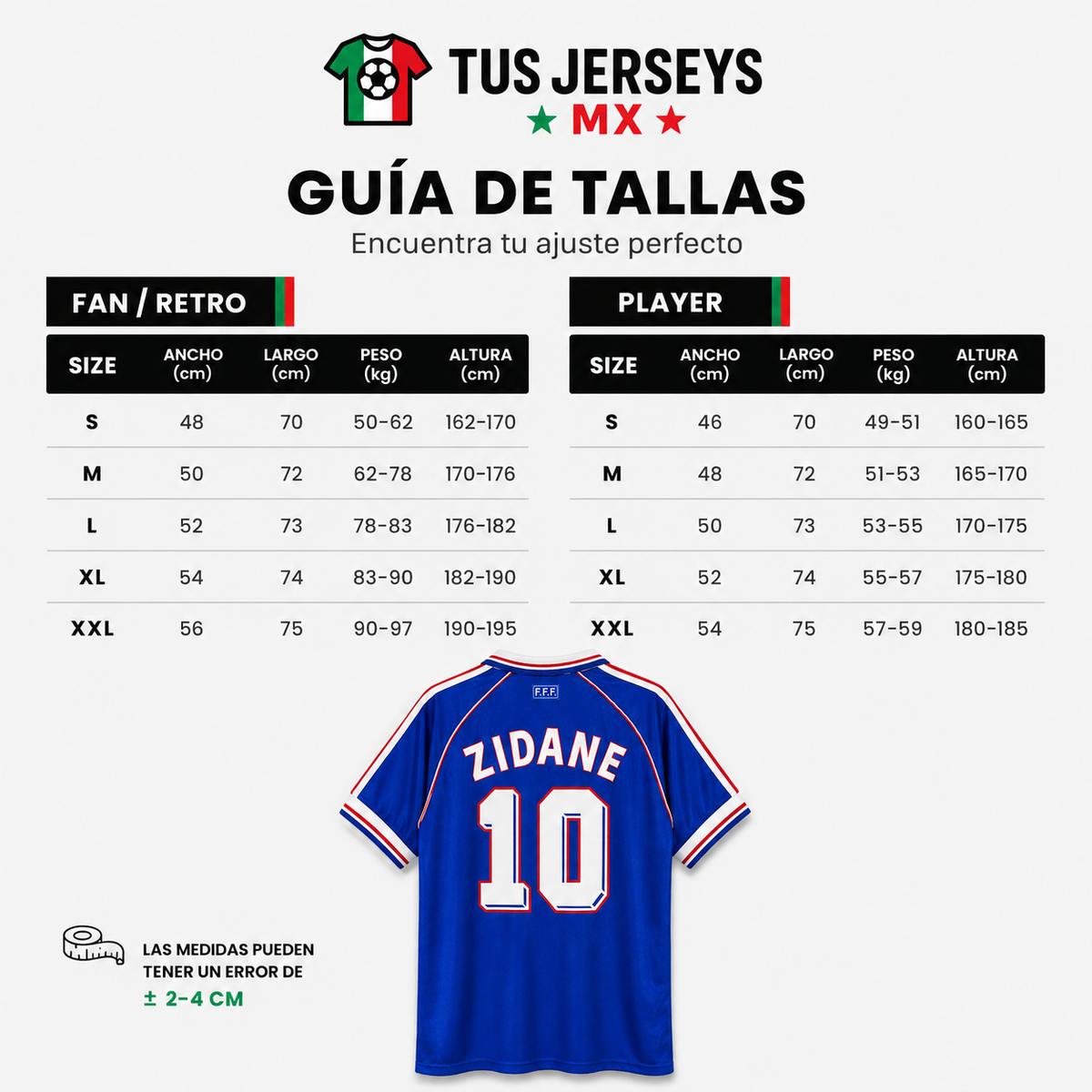 Guía de tallas